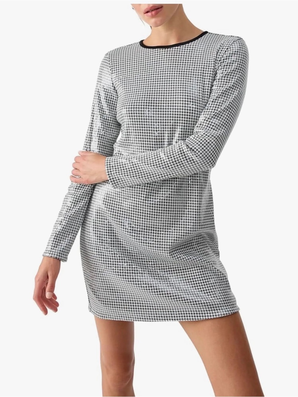 SANCTUARY Sequin Houndstooth dress
